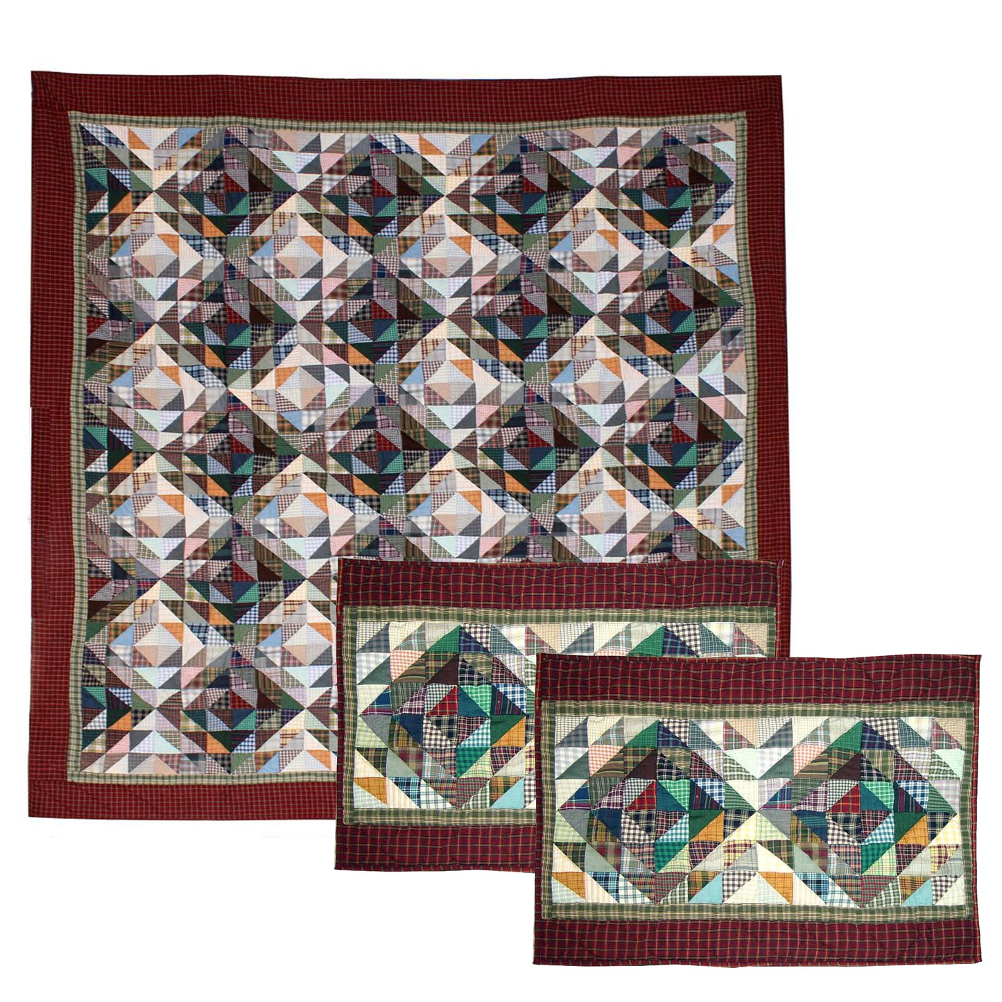 Frosting Patches Quilt, Hand cut and Patchwork cotton fabric blocks | Buy a Quilt and Get a Matching Pillow Sham FREE