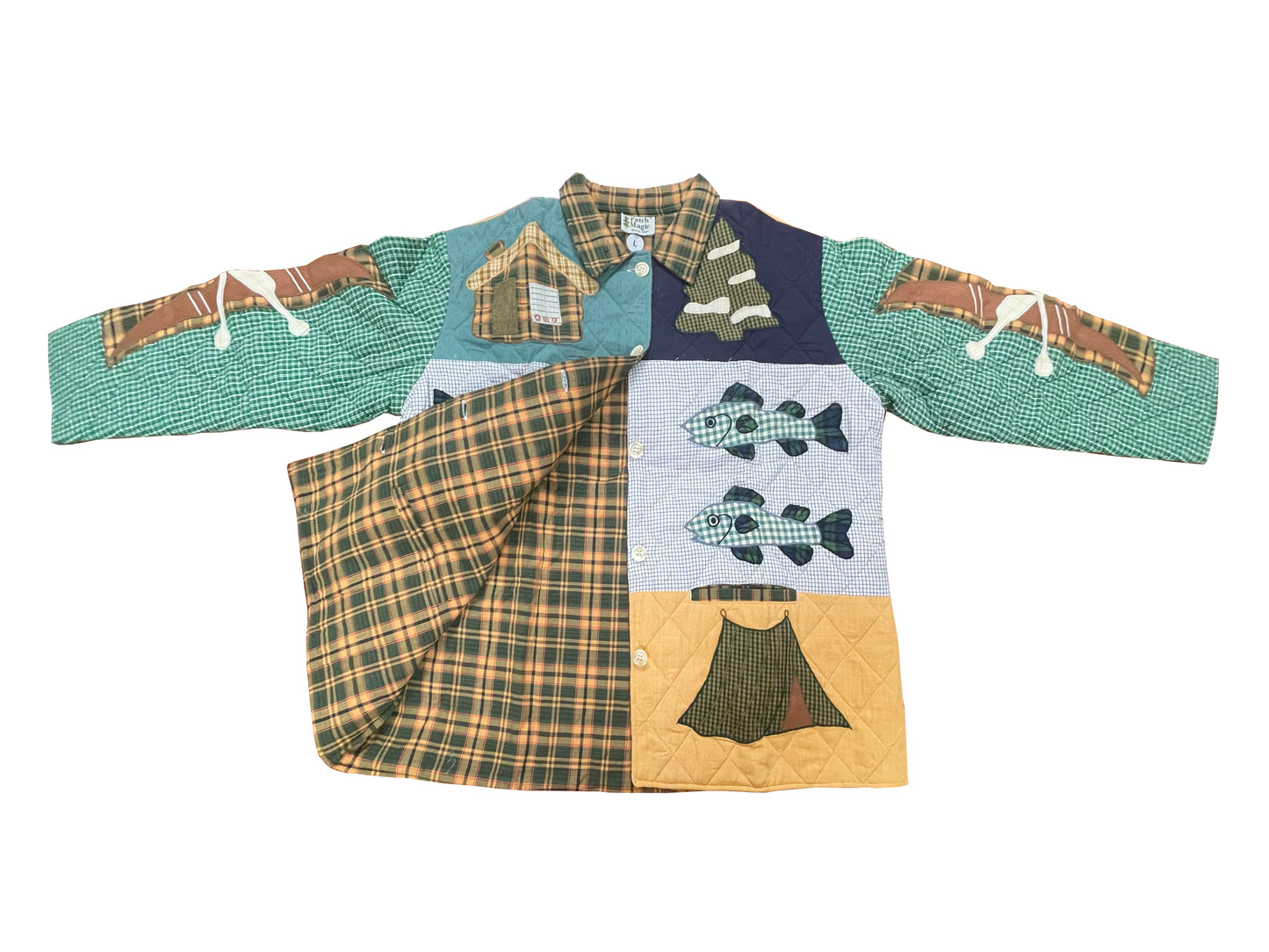 Cabin Bear Reversible Quilted Cotton Jacket | Cozy Outdoor Wear with Soft Cotton Filling and Rustic Bear-Themed Design