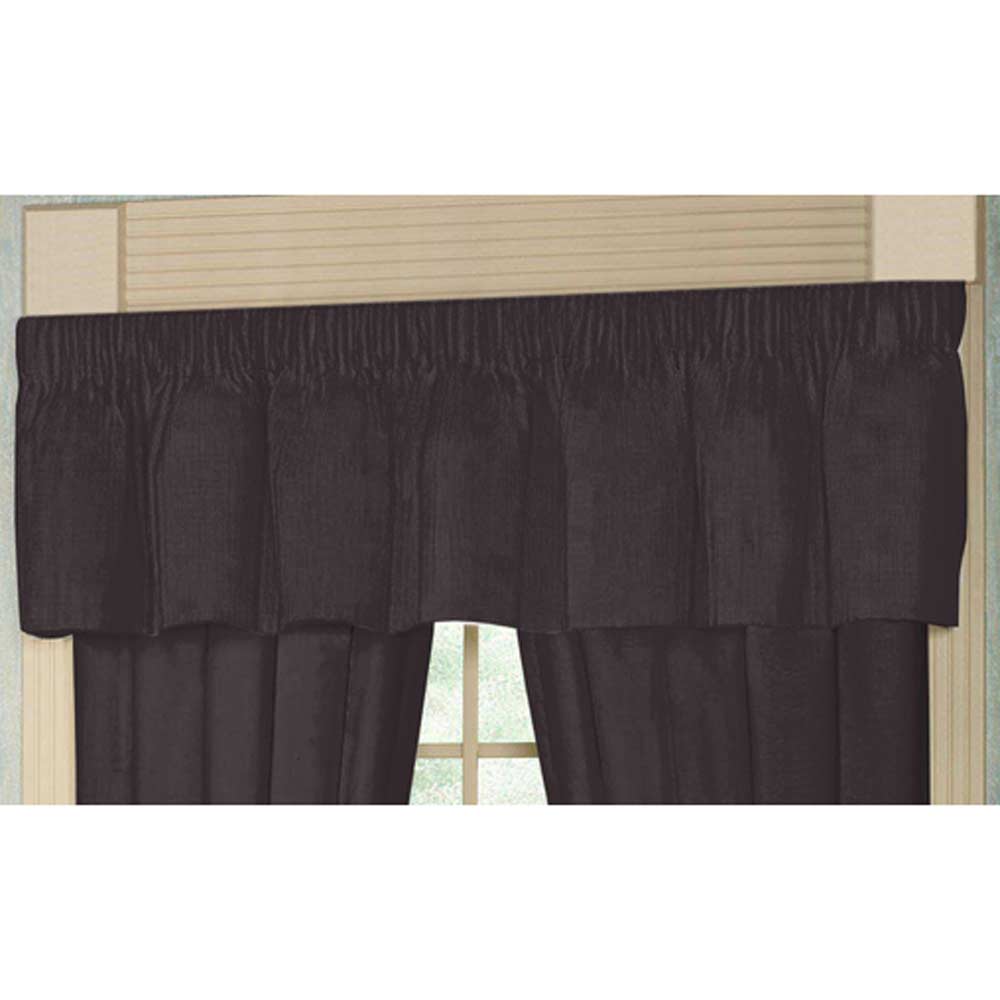 Curtain valance 54"x 16" | Solid Black | Red | Cotton | Pack of 2