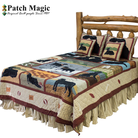 Patch Magic Quilts - Black Lab Twin Quilt 65"W x 85"L