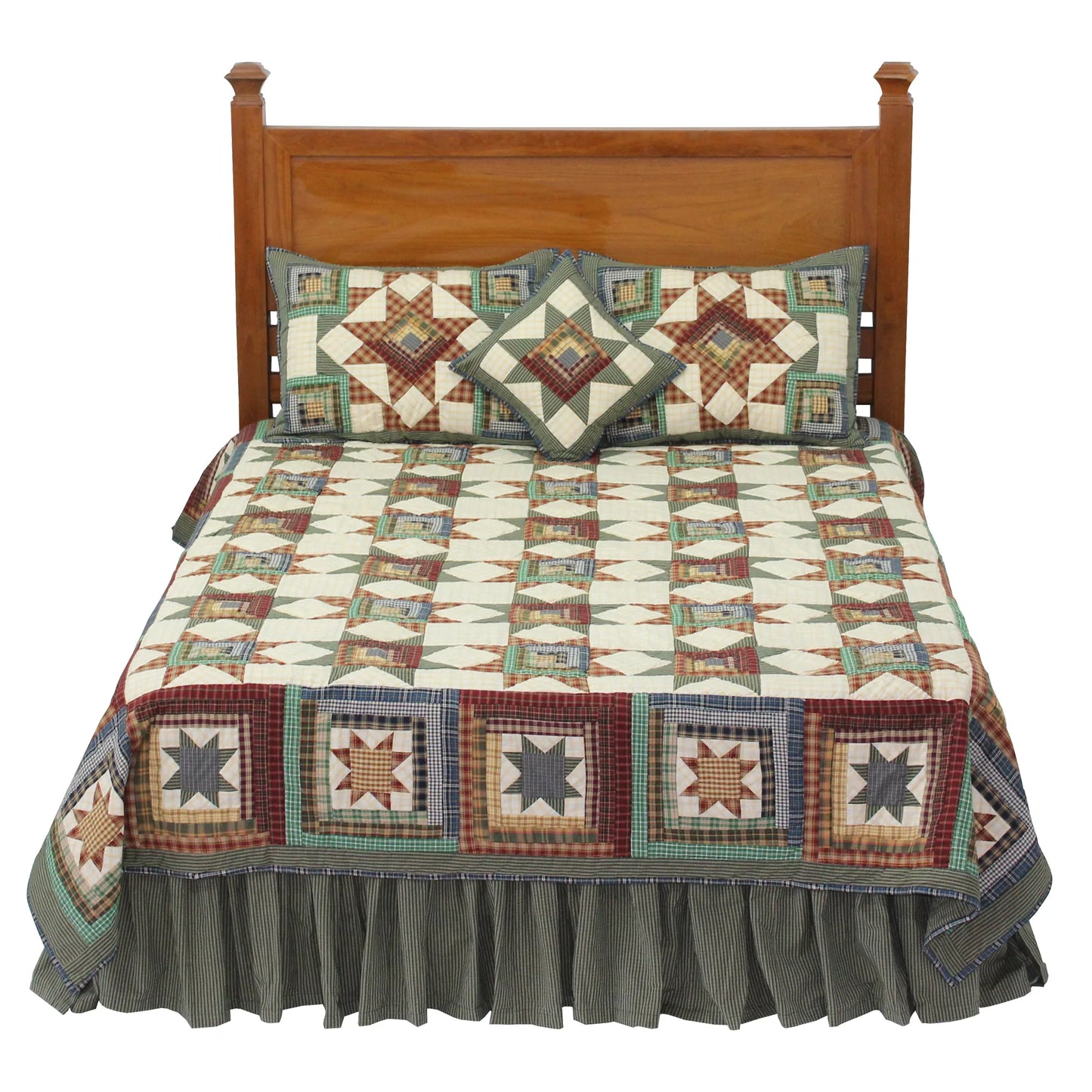 Adriondack Star Quilt, Hand cut and Patchwork cotton fabric blocks.