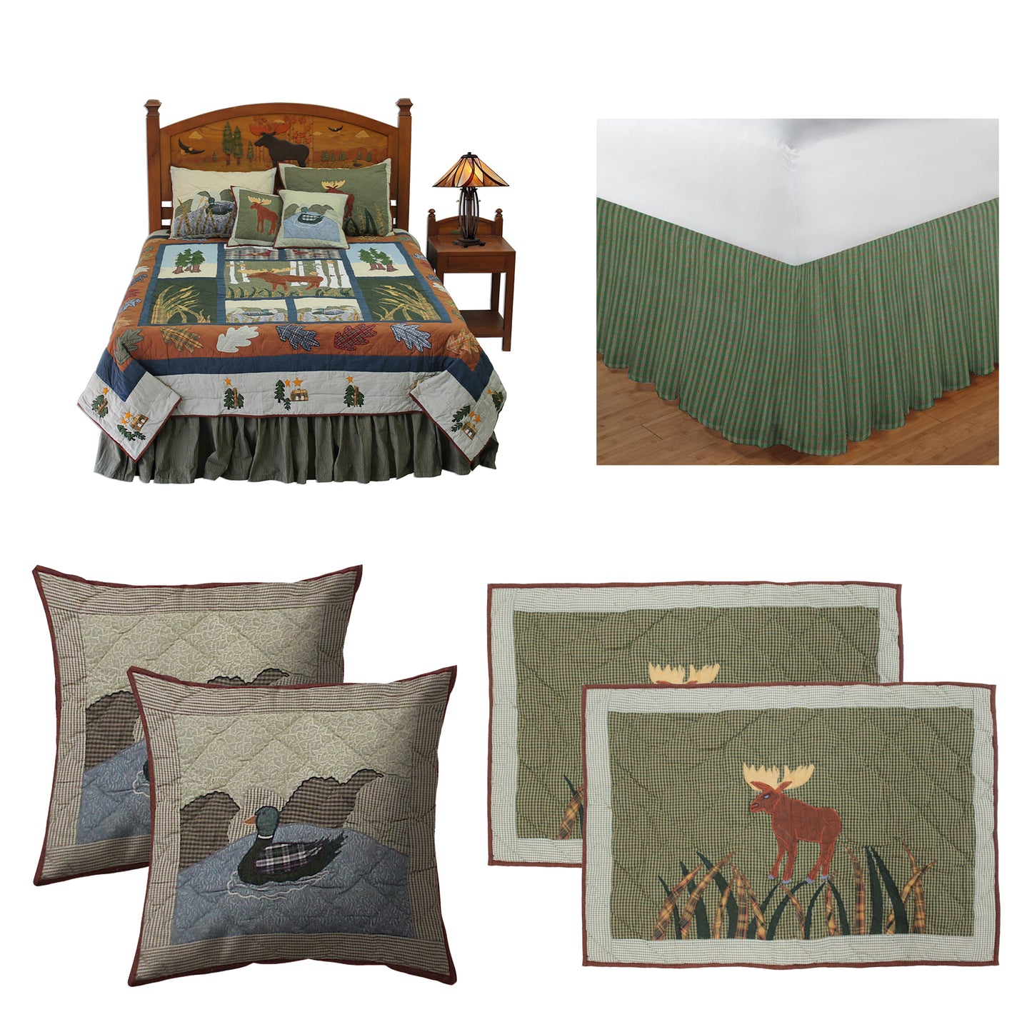 Quilted Moose Bedding accessories and Ensemble sets.