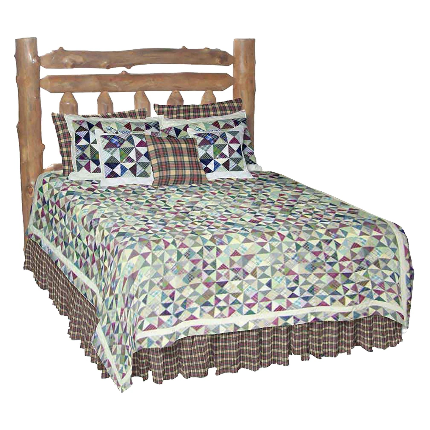 Broken Dishes Quilt, Hand cut and Patchwork cotton fabric blocks.