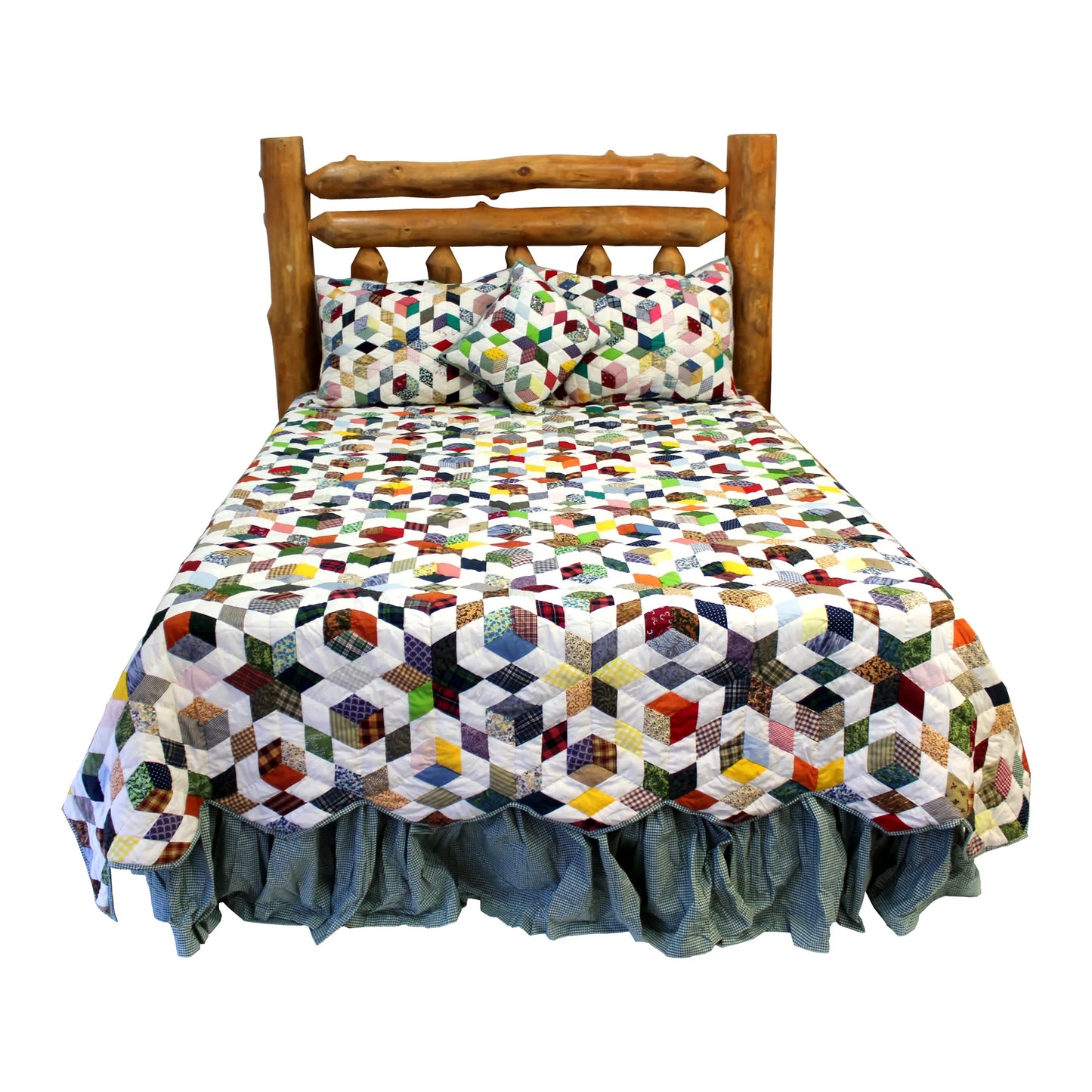 Diamonds are Forever Quilt, Hand cut and Patchwork cotton fabric blocks.