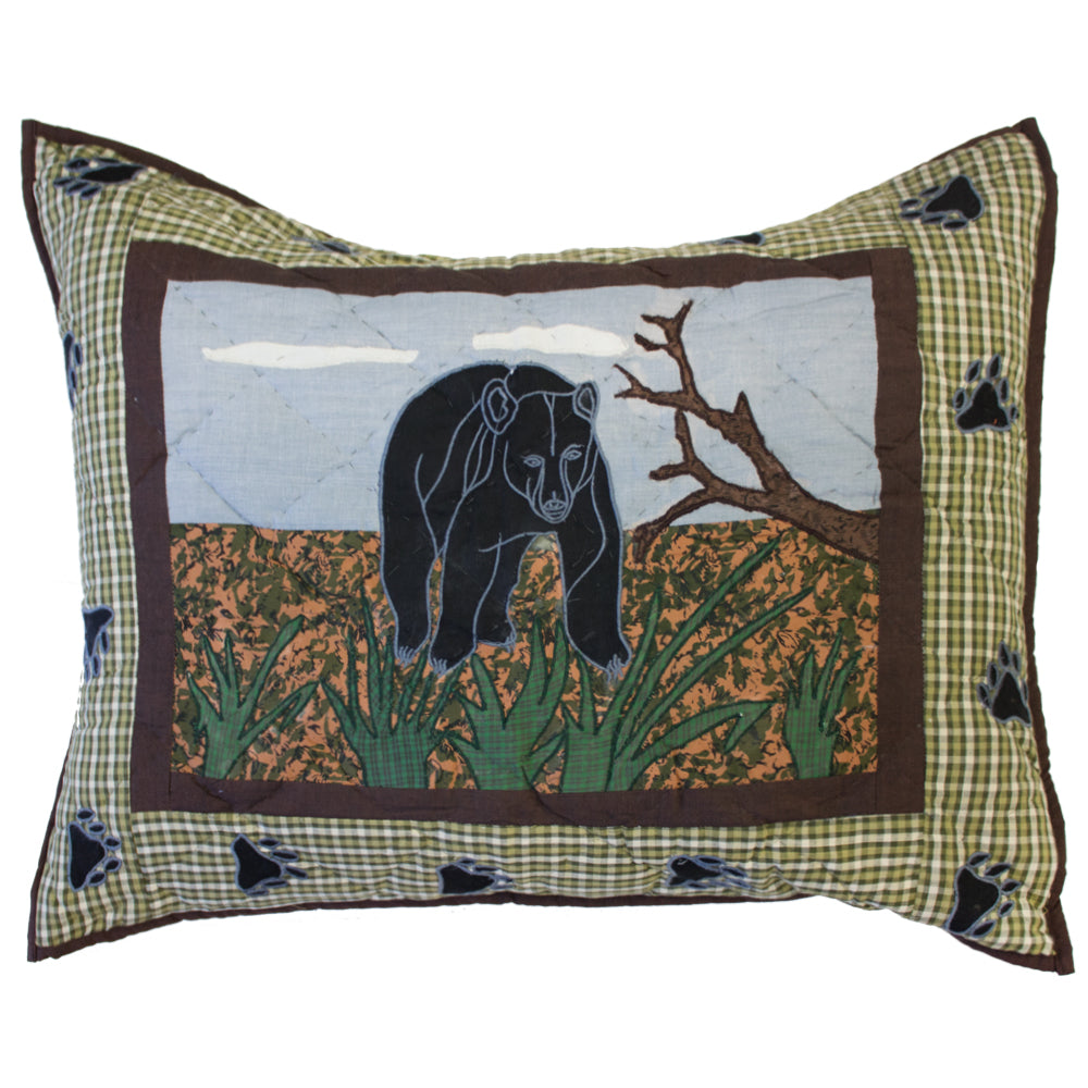 Poetry of bears Quilt, Hand cut and Appliqued cotton fabric motifs.