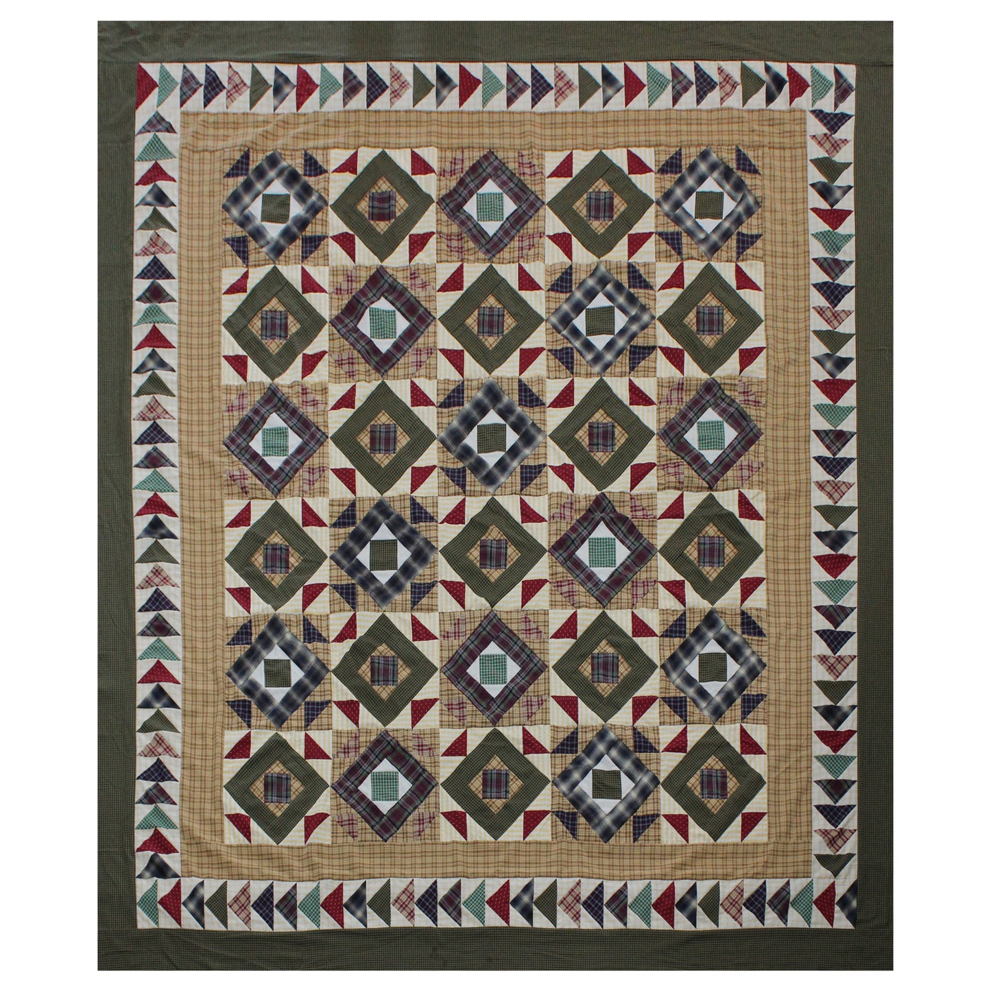 Prairie Road Quilt, Hand cut and Patchwork cotton fabric blocks.
