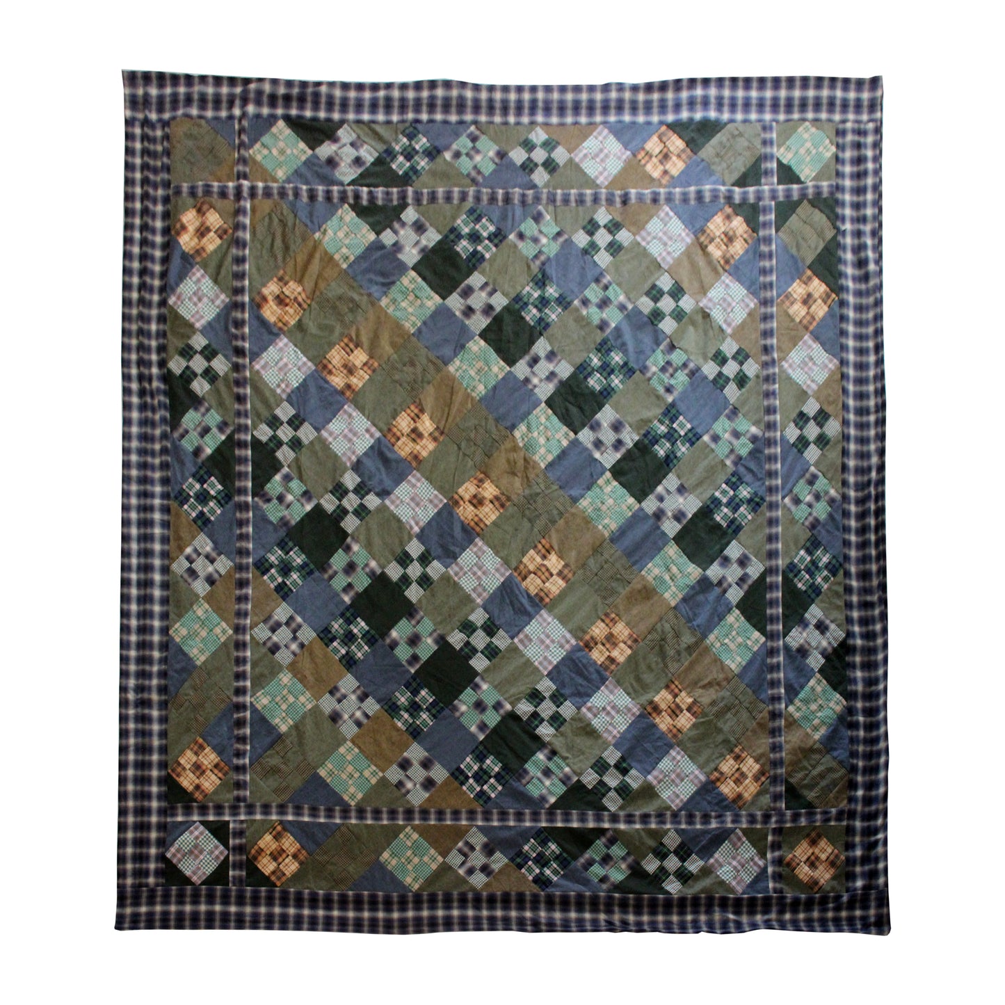 Spirit of Nine Quilt, Hand cut and Patchwork cotton fabric blocks.