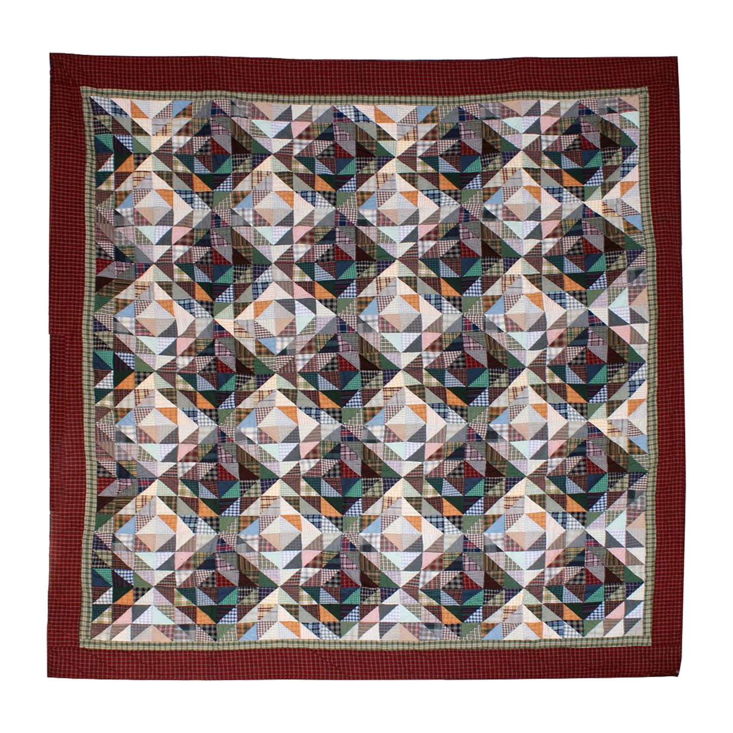 Frosting Patches Quilt, Hand cut and Patchwork cotton fabric blocks.