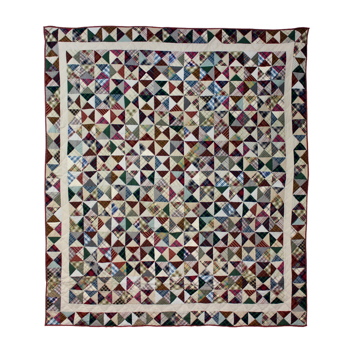 Broken Dishes Quilt, Hand cut and Patchwork cotton fabric blocks.