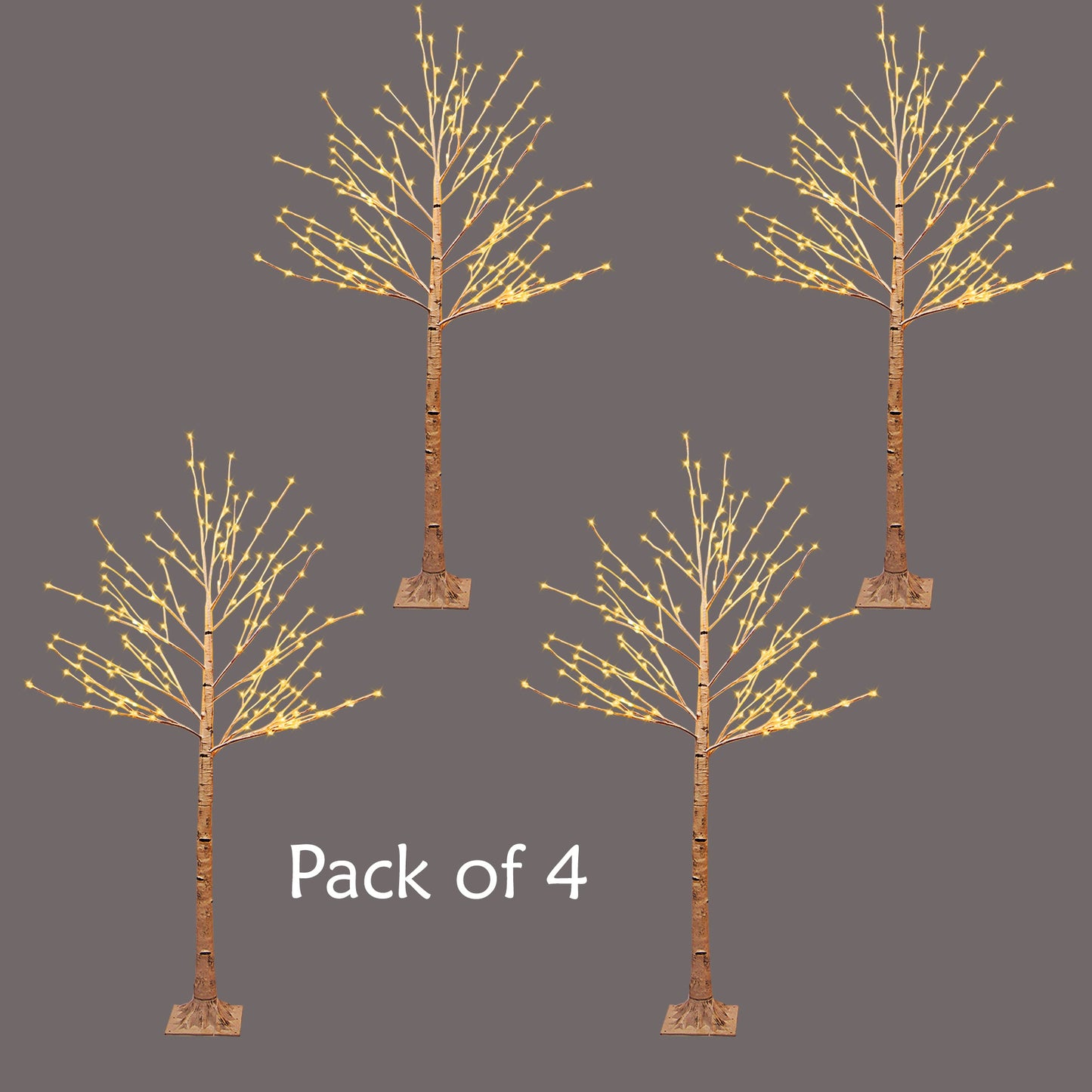 Artificial LED Light Christmas tree, 7 Ft Height White birch tree with 160 Bulbs.