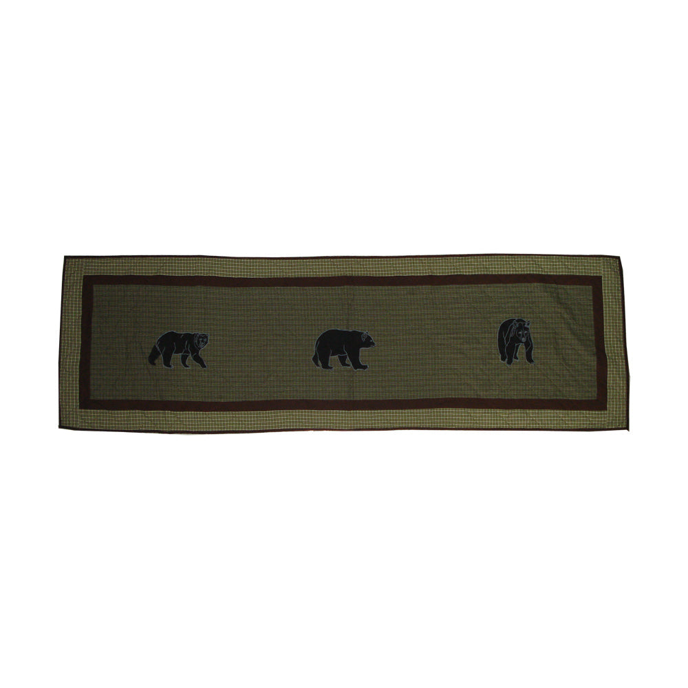 Bear Country | Cotton Quilted Bed Scarf or Bed Runner | Queen Size