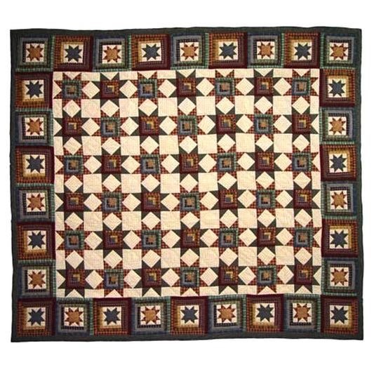 Patch Magic's Patchworked Duvet Cover - Cotton and Handmade Duvet Cover Cottage Star Duvet Cover The cottage star coordinates will dazzle your eyes with dynamic pastel green, blue and soft earth tones in home spun plaid designs. It will make you feel at home and brighten your spirit. This fits any cottage setting.