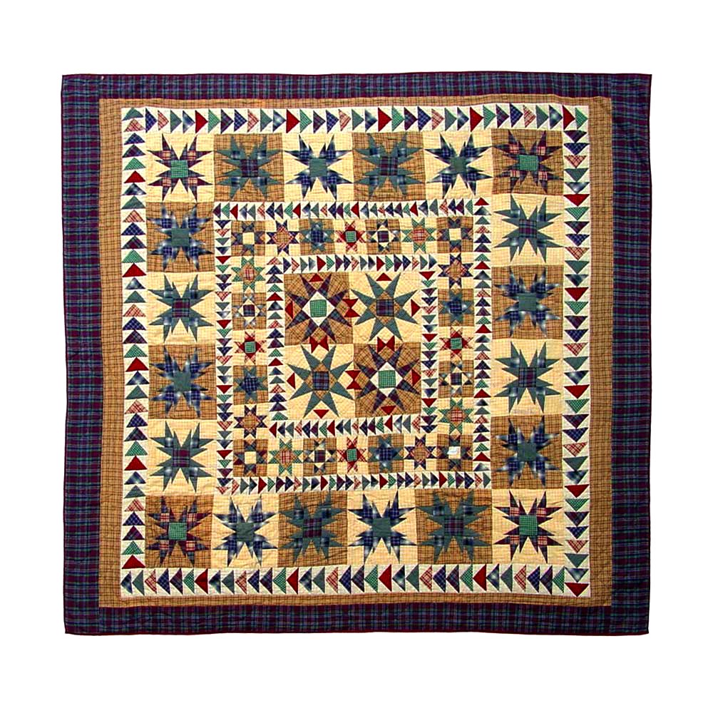 Patch Magic's Patchworked Duvet Cover - Cotton and Handmade Duvet Cover Forever Duvet Cover  The intricate piercing of the eight cornered star holds your attention and draws you in to this masterfully patterned quilt. Forever is how classic and timeless you’ll feel with these coordinates.