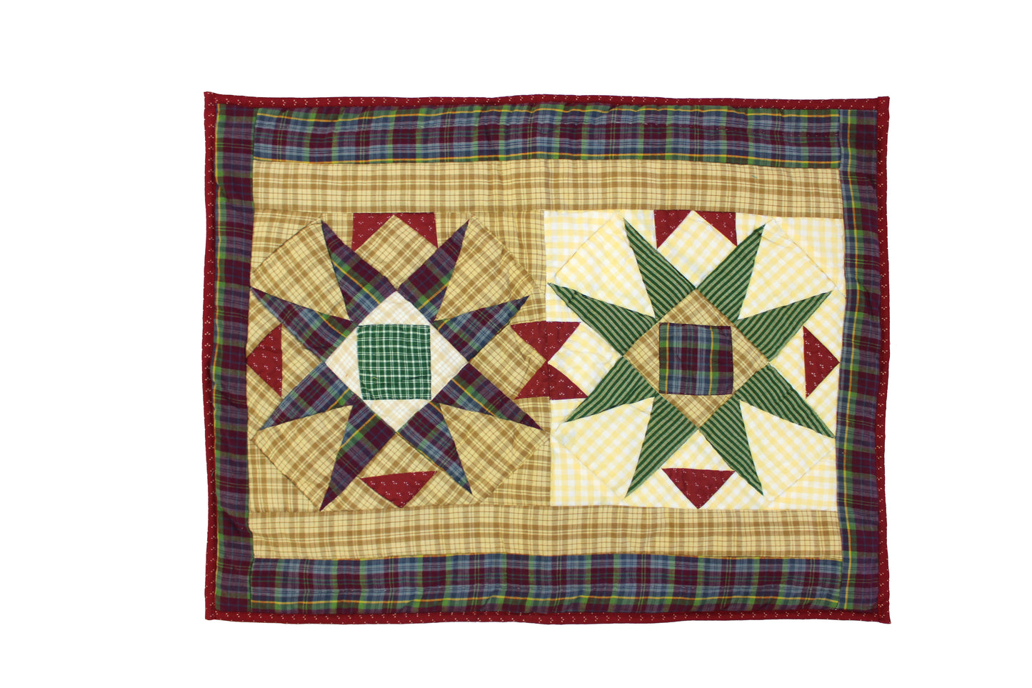 Blazing Stars Quilt, Hand cut and Patchwork cotton fabric blocks.