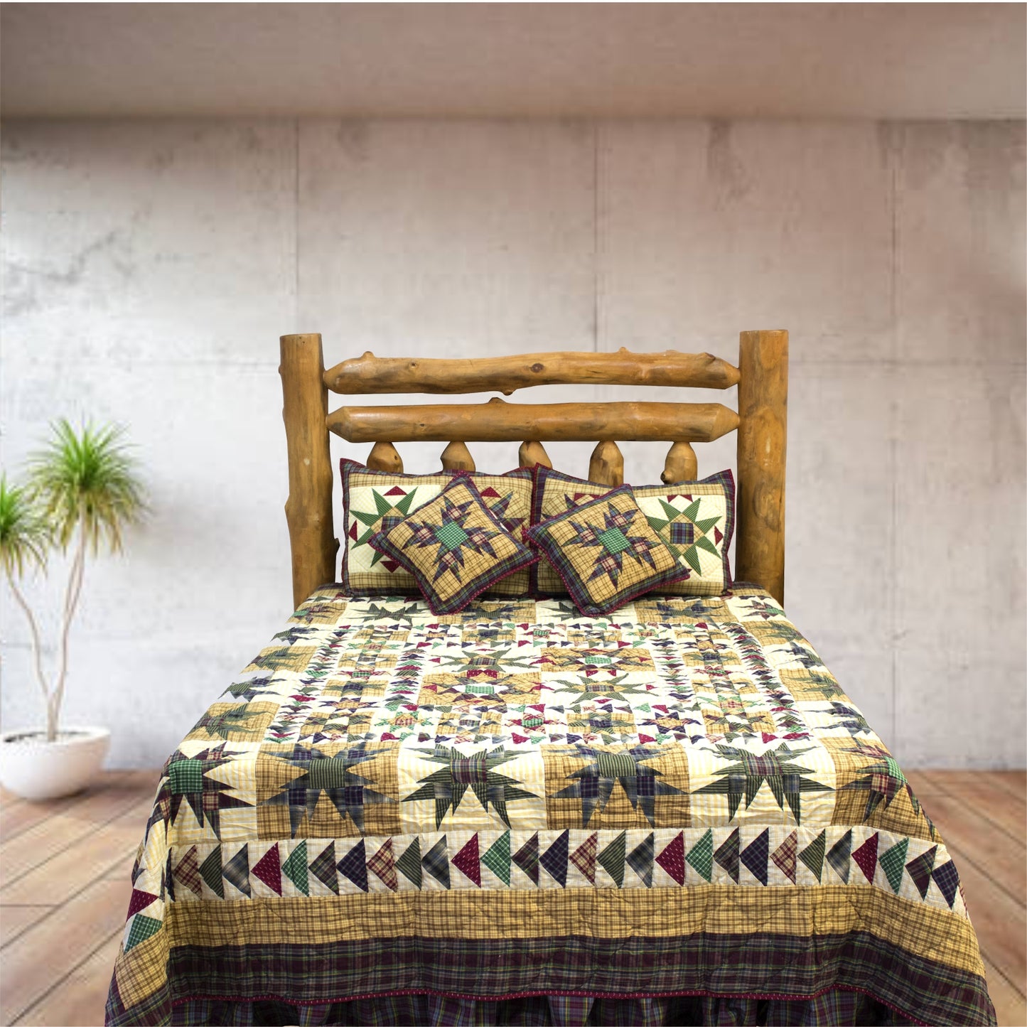 Blazing Stars Quilt, Hand cut and Patchwork cotton fabric blocks.