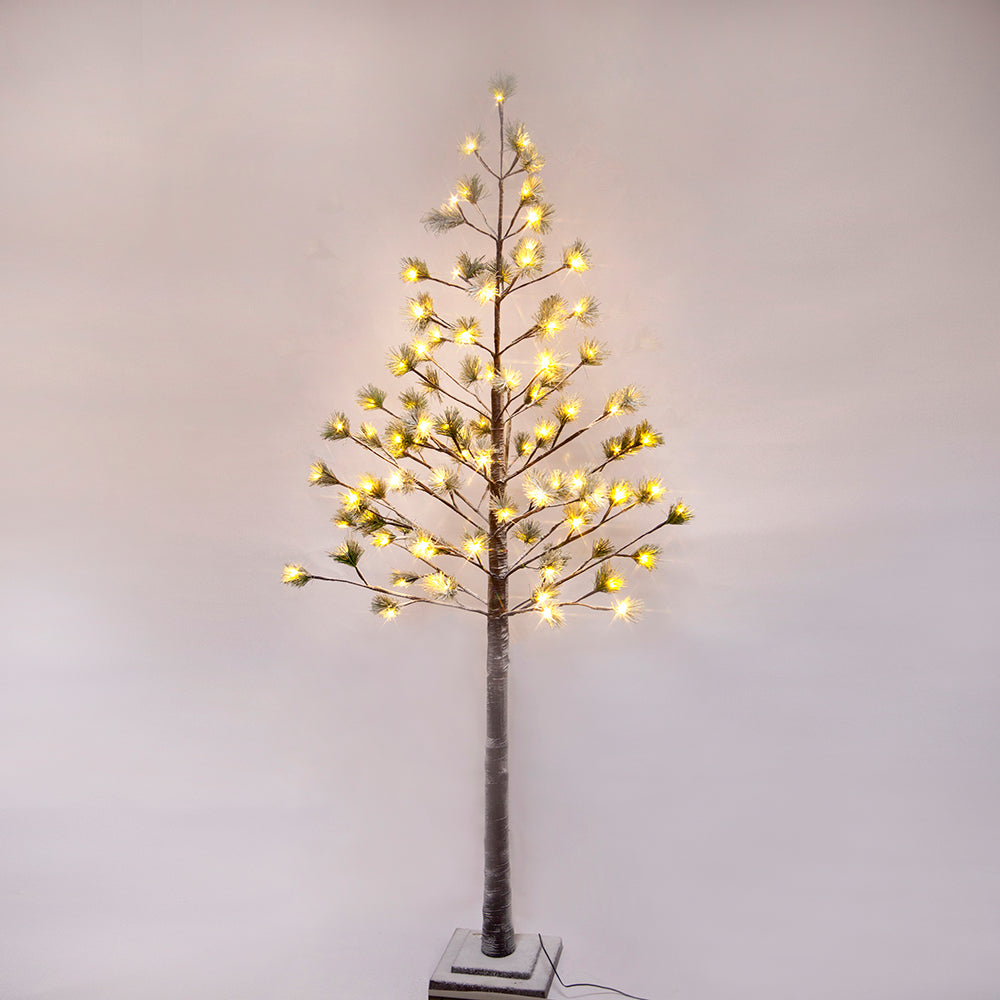 Artificial LED Light Christmas Pine tree, 6 Ft Height, 96 Bulbs.