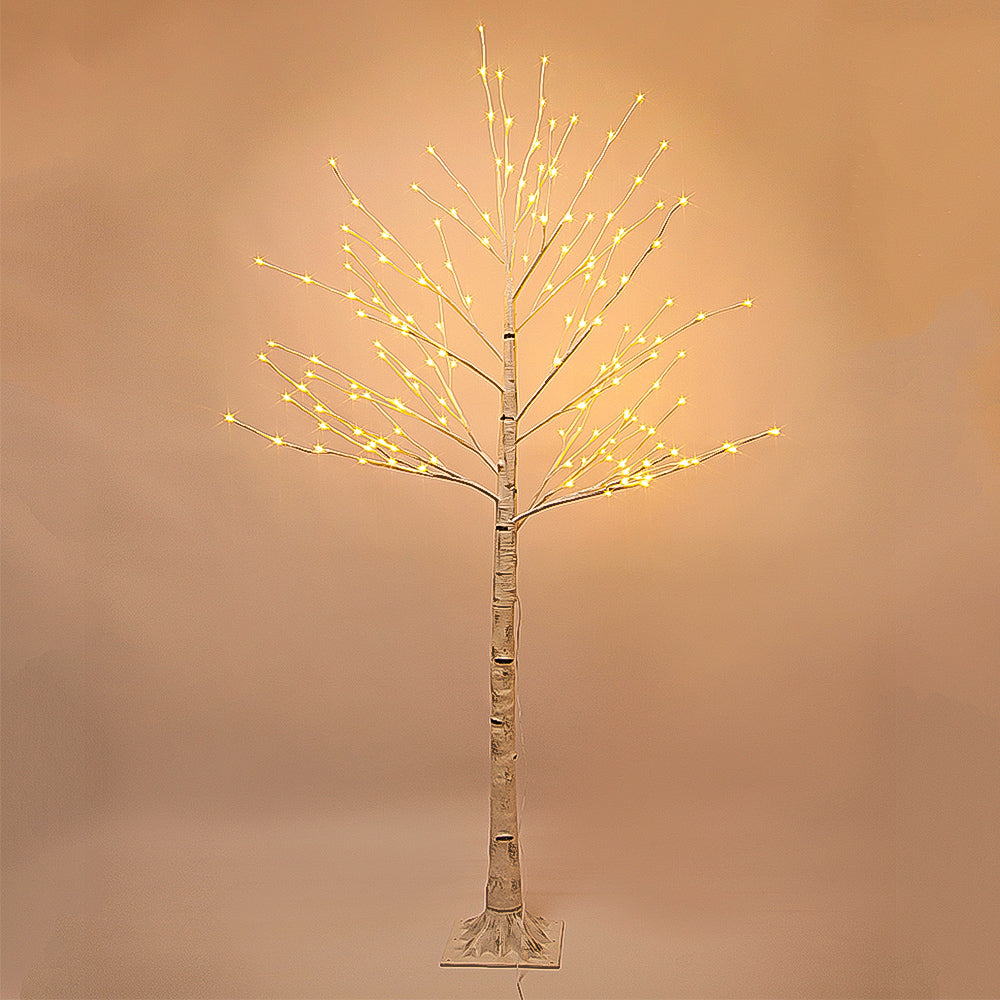 Artificial LED Light Christmas tree, 7 Ft Height White birch tree with 160 Bulbs - Buy One Get One FREE!