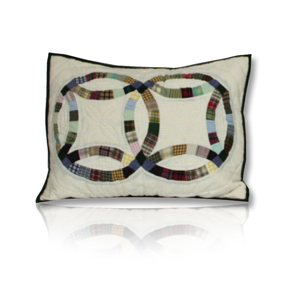 Cream Stone Wall Quilt, Hand cut and Patchwork cotton fabric blocks.