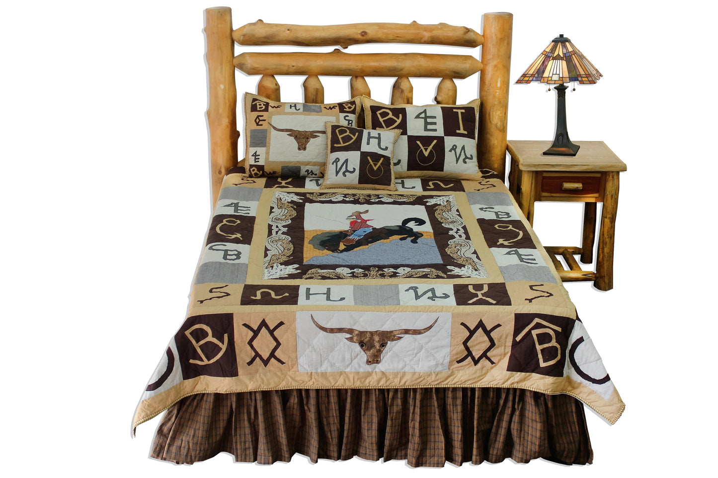 Wranglers Delight Quilt, Hand cut and Appliqued cotton fabric motifs.