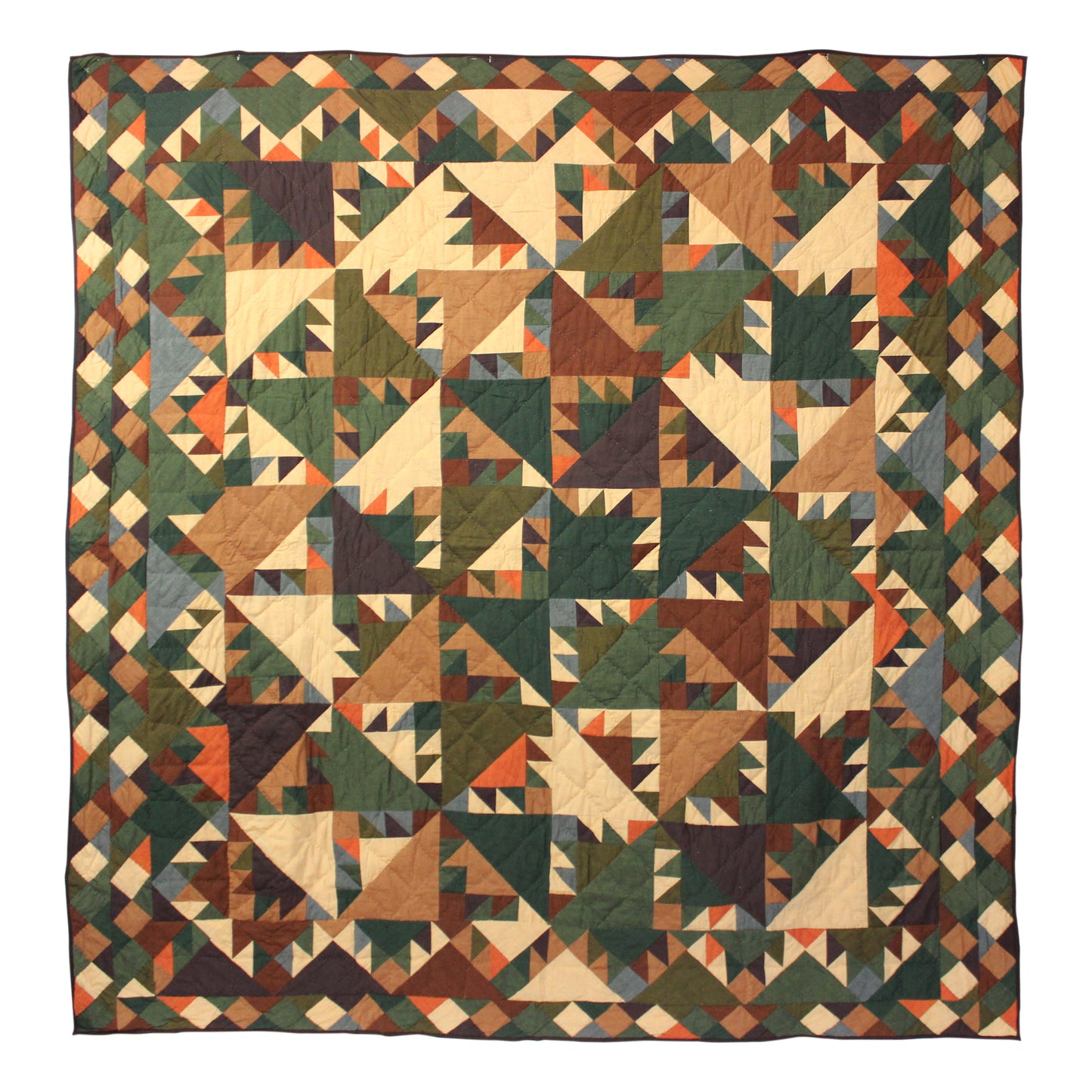 Sunspirit Quilt, Hand cut and Patchwork cotton fabric blocks.