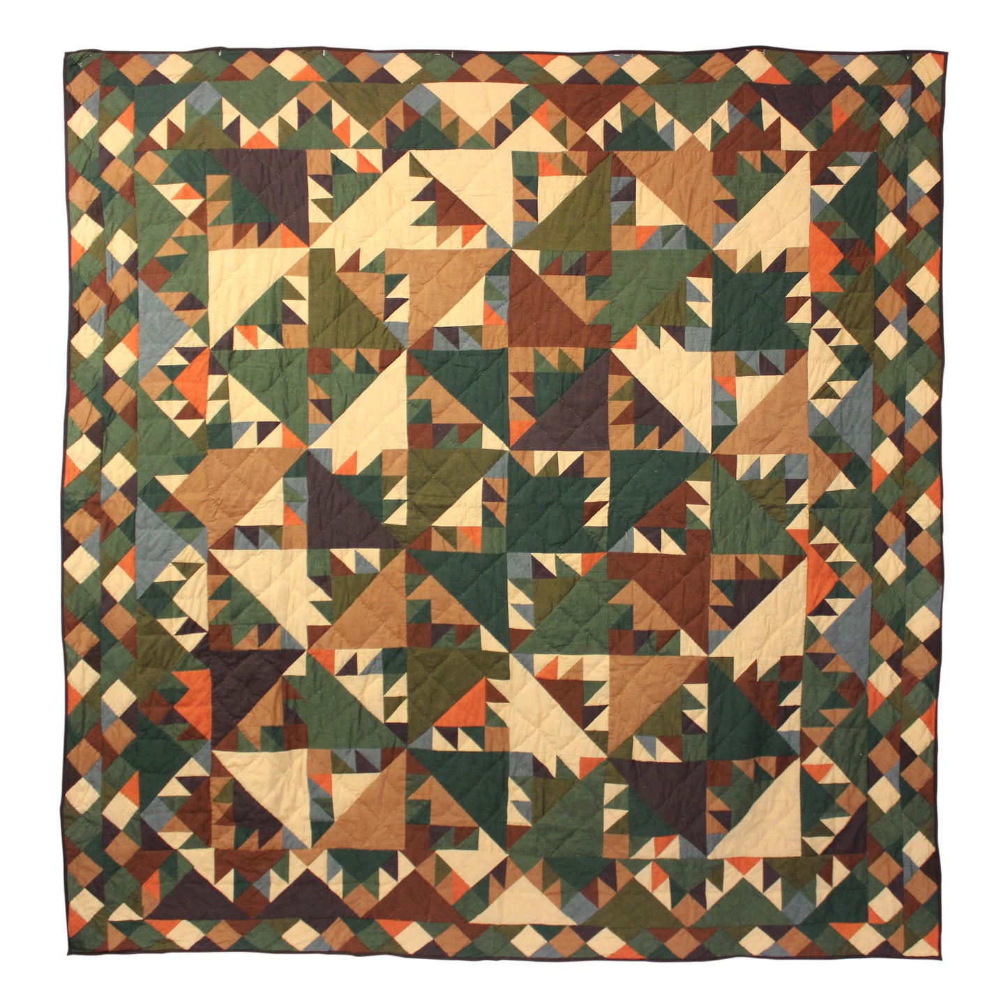 Sunspirit Quilt, Hand cut and Patchwork cotton fabric blocks.