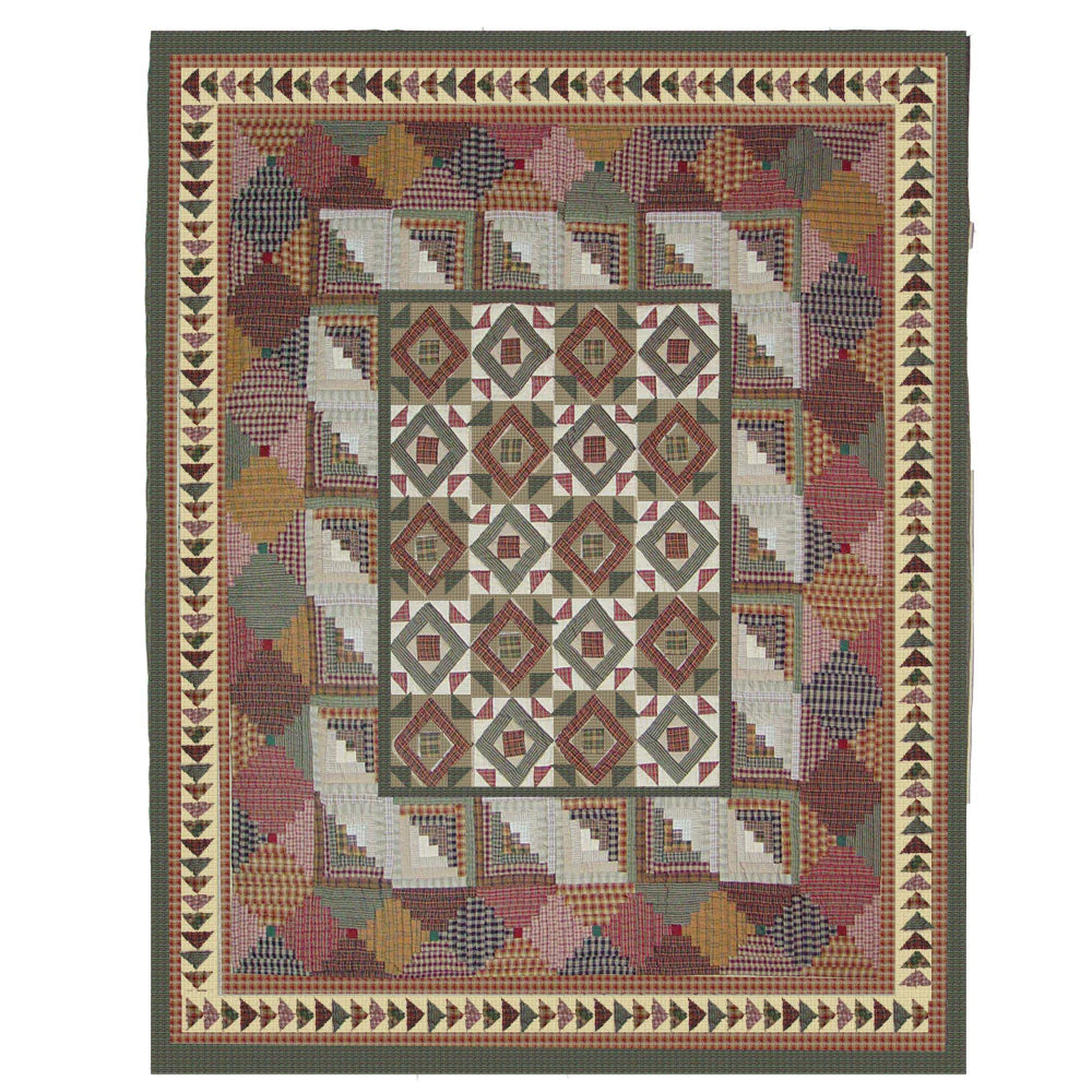 Country Roads Quilt, Hand cut and Patchwork cotton fabric blocks.