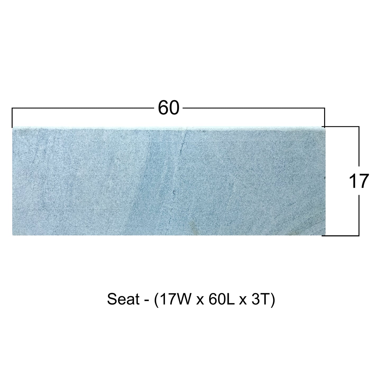 Sleek Granite Garden Bench for Outdoor Spaces | Backless Design | 5 Ft Long | 3 Inch Thickness Seater