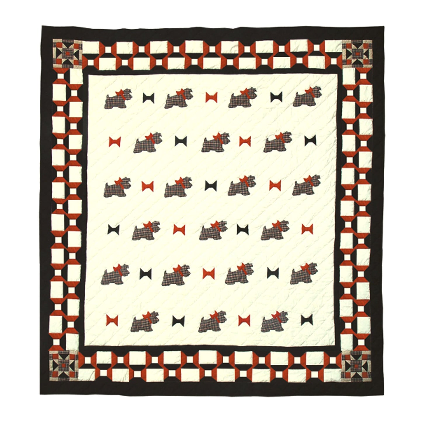 Show Winner Scottie Dog Cotton Reversible Quilt.