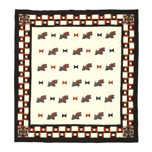 Show Winner Scottie Dog Cotton Reversible Quilt.