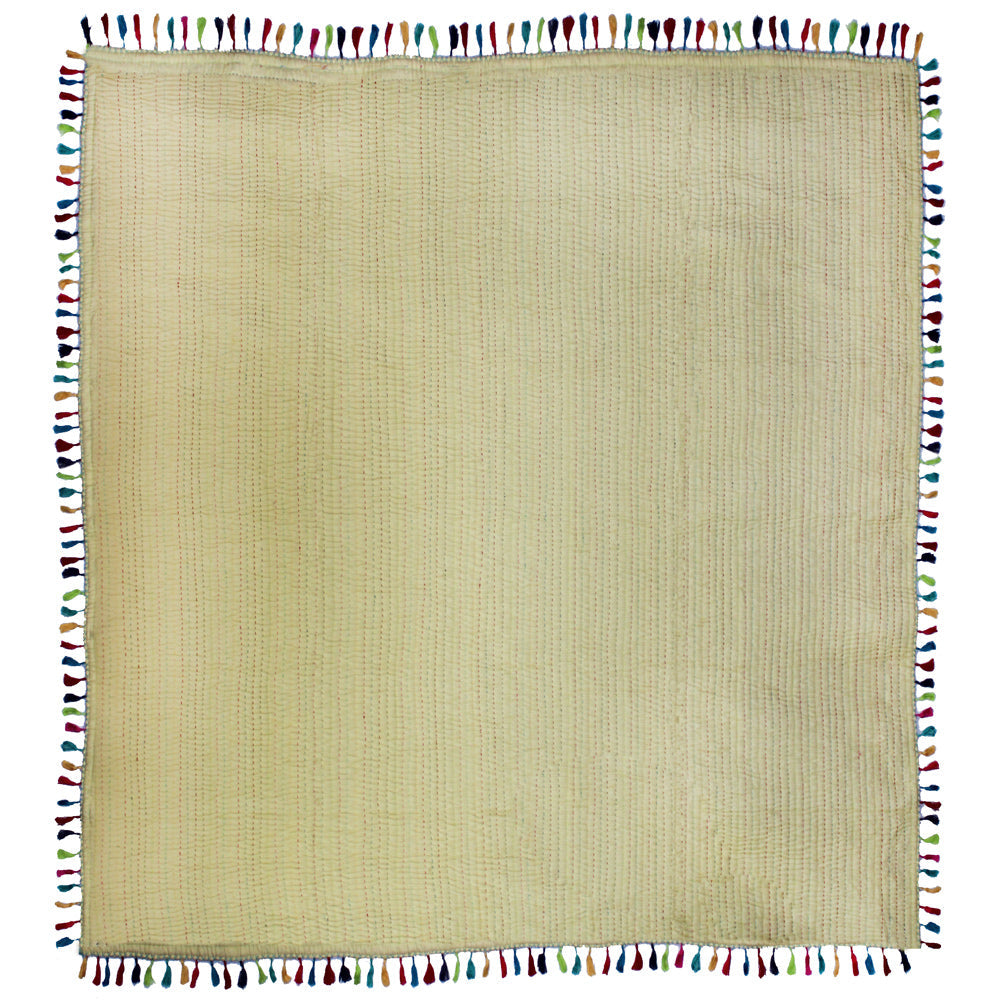 Patch Magic’s Tasseled - Patchwork Lap / Throw Quilt - Filled with Soft Cotton, Handmade, 100% Cotton Throw/lap Quilt