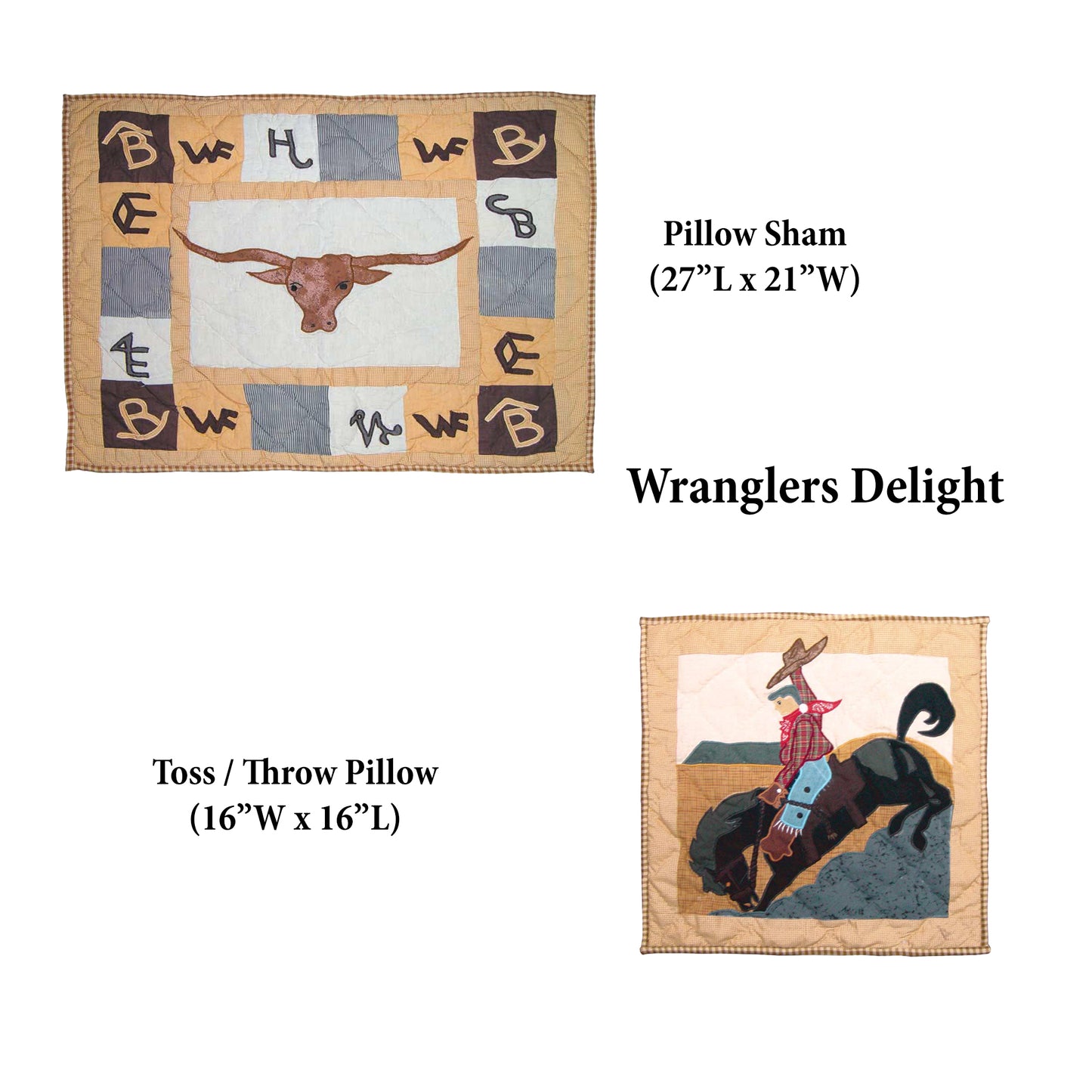 Pillow Shams and Throw Pillow Combo- Set of 2 Pieces ( Sham and Pillow each 1 ) 100% Cotton, Hand Quilted and Hand Embroidered/Patch Work.