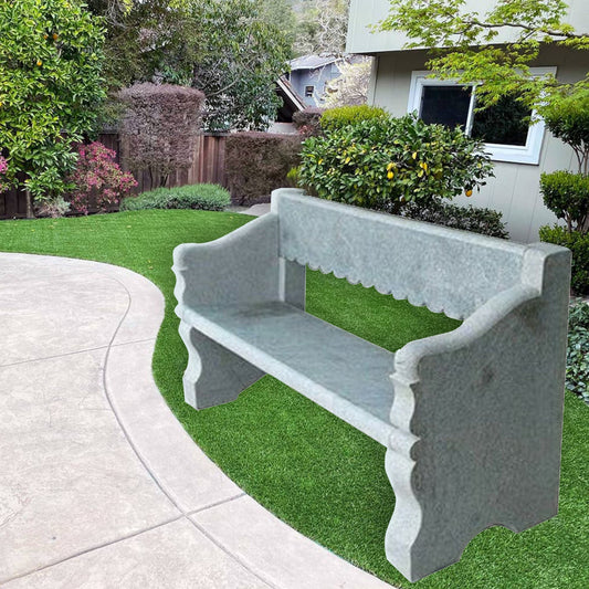 Artistic Carved Granite Garden Bench | Enhancing Outdoor Spaces | 5 Ft Long | 3 Inch Thickness Seater