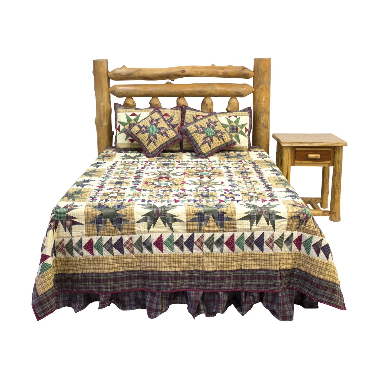 Blazing Stars Quilt, Hand cut and Patchwork cotton fabric blocks.