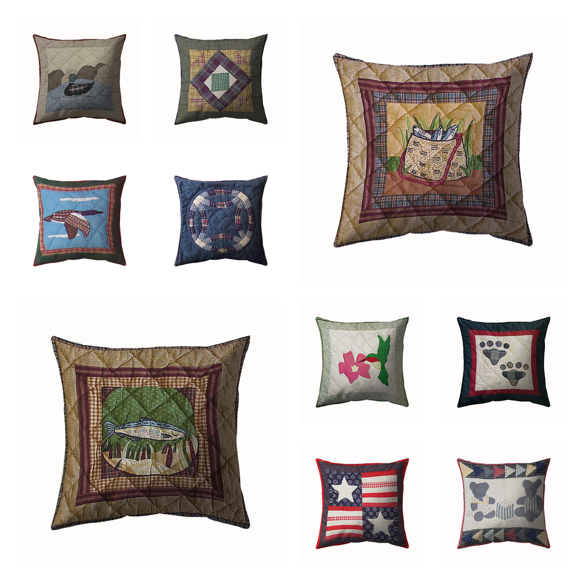 Square Throw Pillow Combo's, 16''x16'' Inches, Insert Included, Multi-Purpose, 100% Cotton and Features Artisan Embroidered Work (Combo Sets)