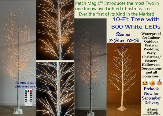 10-Ft LED Tree with 500 Warm White LEDs + Free $20 Remote with Multiple Lighting Modes – 50% Off for $299 (Prebook Now for September Delivery – Offer Expires August 9th)