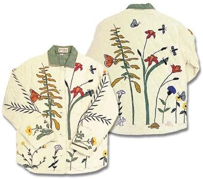 Wild Flower Themed Handquilted Cotton Jacket | Soft Cotton Filled, Reversible, Comfortable and Stylish Jacket