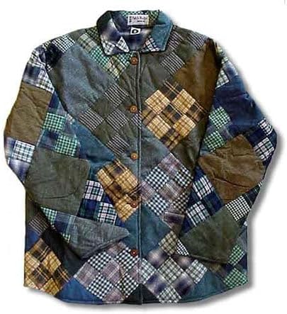 Chambray Nine Patch Cotton Jacket – Patchworked Design, Soft Cotton Filled, Comfortable and Cozy Quilt for All Seasons