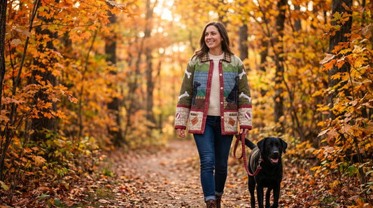 Black Lab Themed Quilted Cotton Jacket – Soft Cotton Filled, Reversible, Cozy and Stylish Jacket for All Occasions