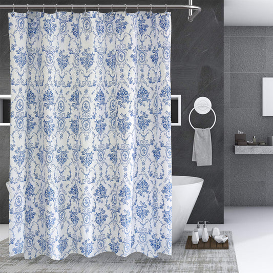 Blue Wisteria Lattice Shower Curtain 72"W x 72"L