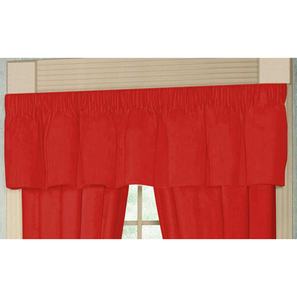 Curtain valance 54"x 16" | Solid Black | Red | Cotton | Pack of 2