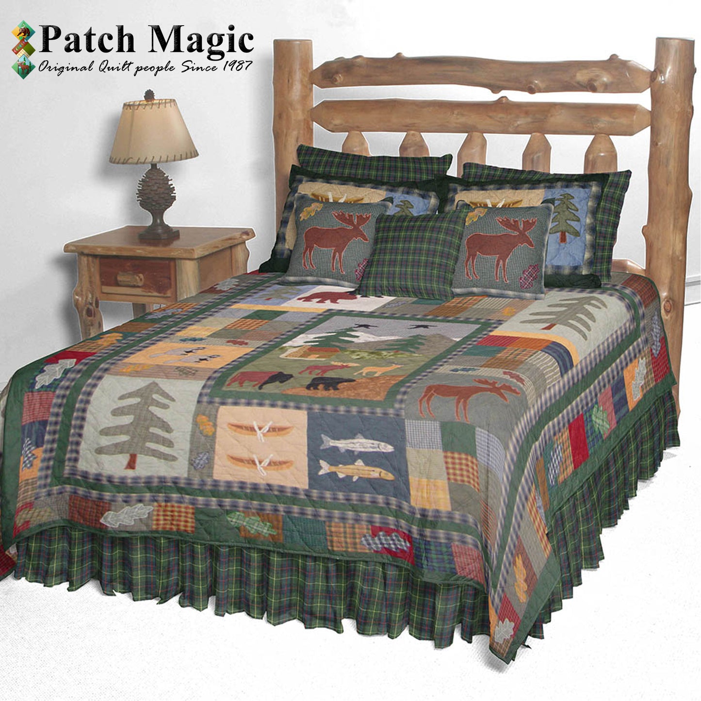 Patch Magic Quilts - Northwoods Walk Luxury King Quilt 120"W x 106"L