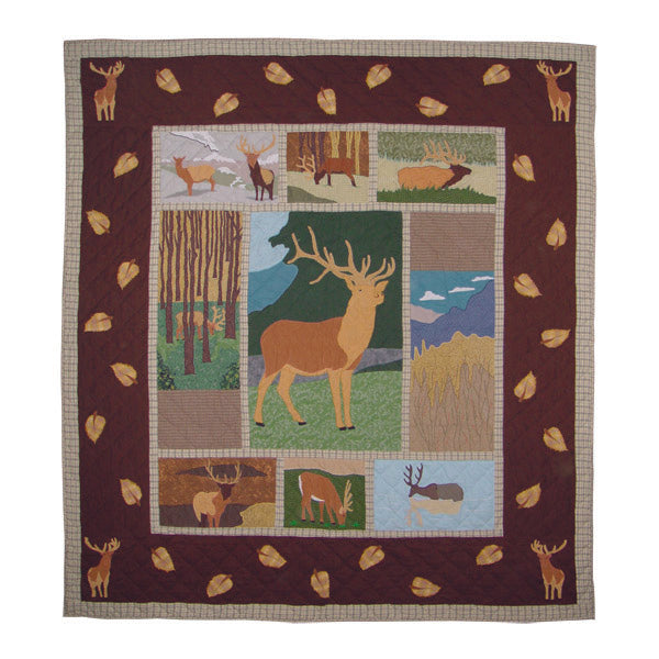 Patch Magic Quilts - Brown Elk Queen Quilt 85"W x 95"L