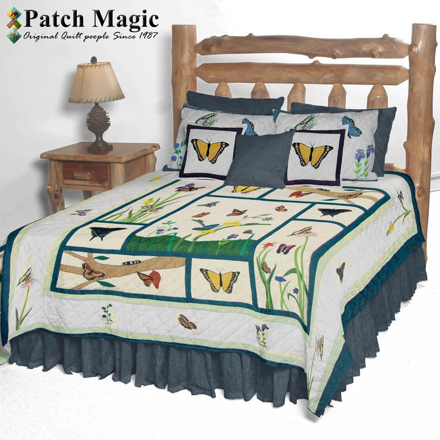 Patch Magic Quilts - Butterfly Kisses Queen Quilt 85"W x 95"L