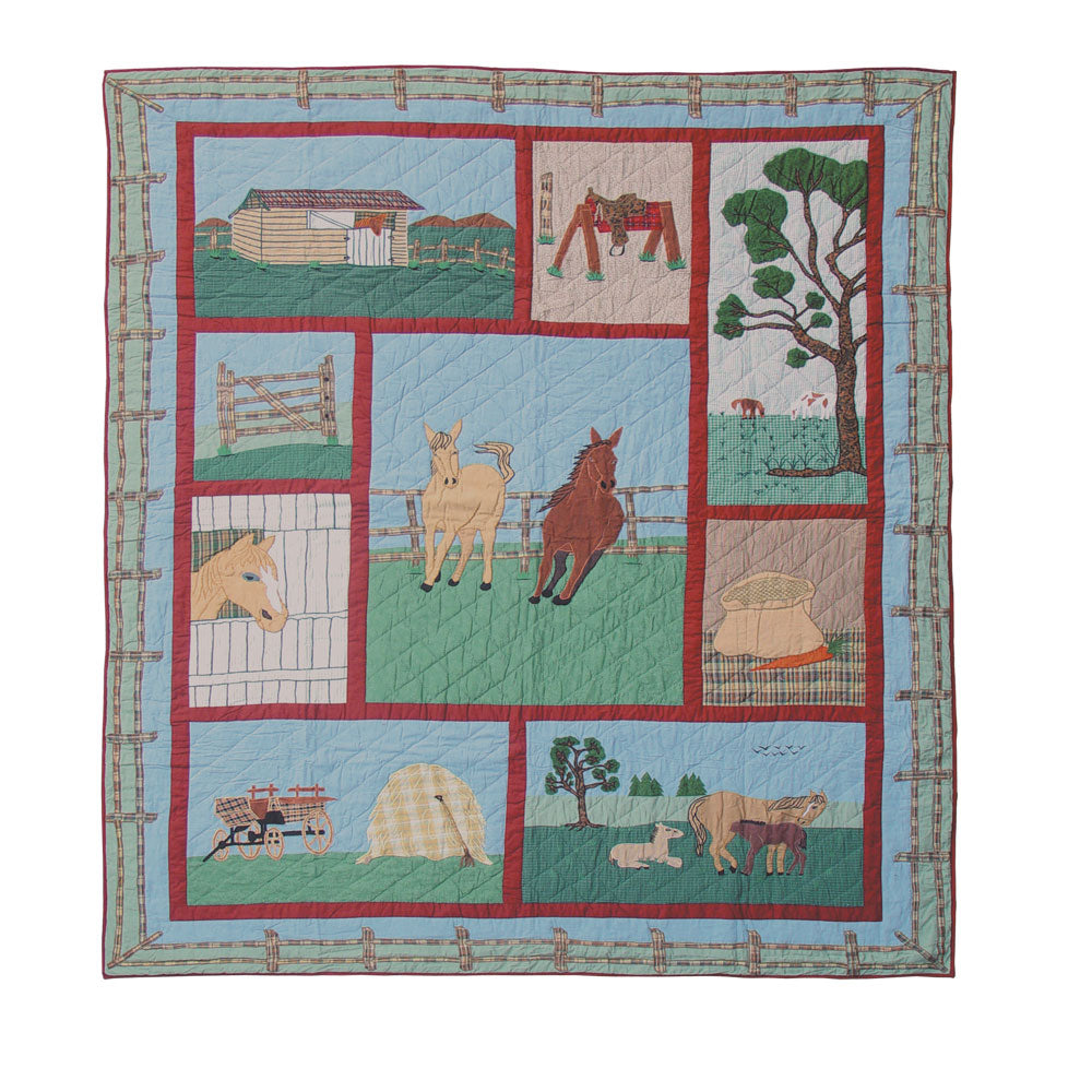 Patch Magic Quilts - Horse Queen Quilt 85"W x 95"L