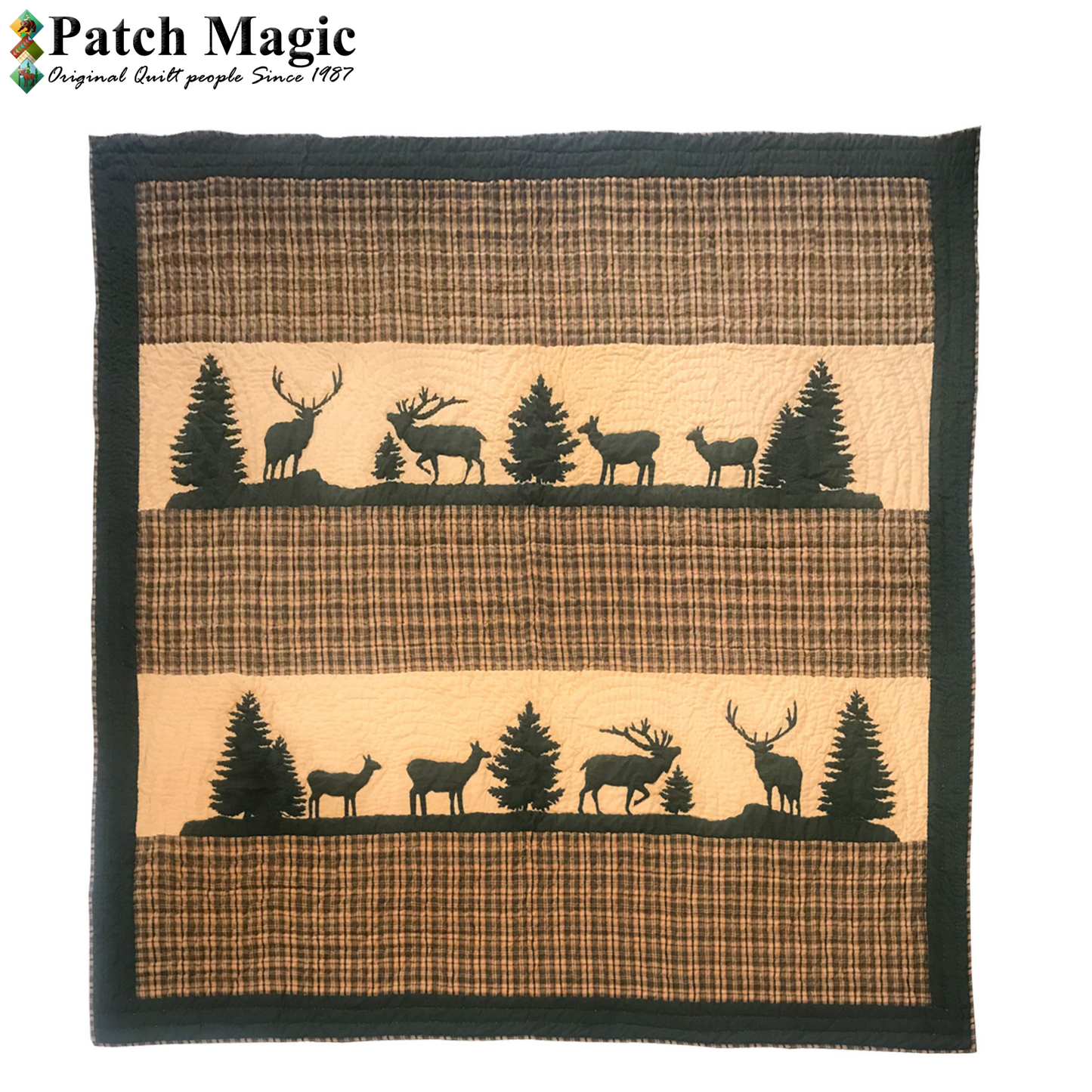 Patch Magic Quilts - Rocky Mountain Elk Queen Quilt 85"W x 95"L