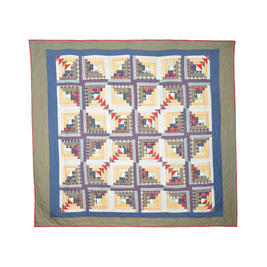 Patch Magic Quilts - Wild Goose Log Cabin Queen Quilt 85"W x 95"L