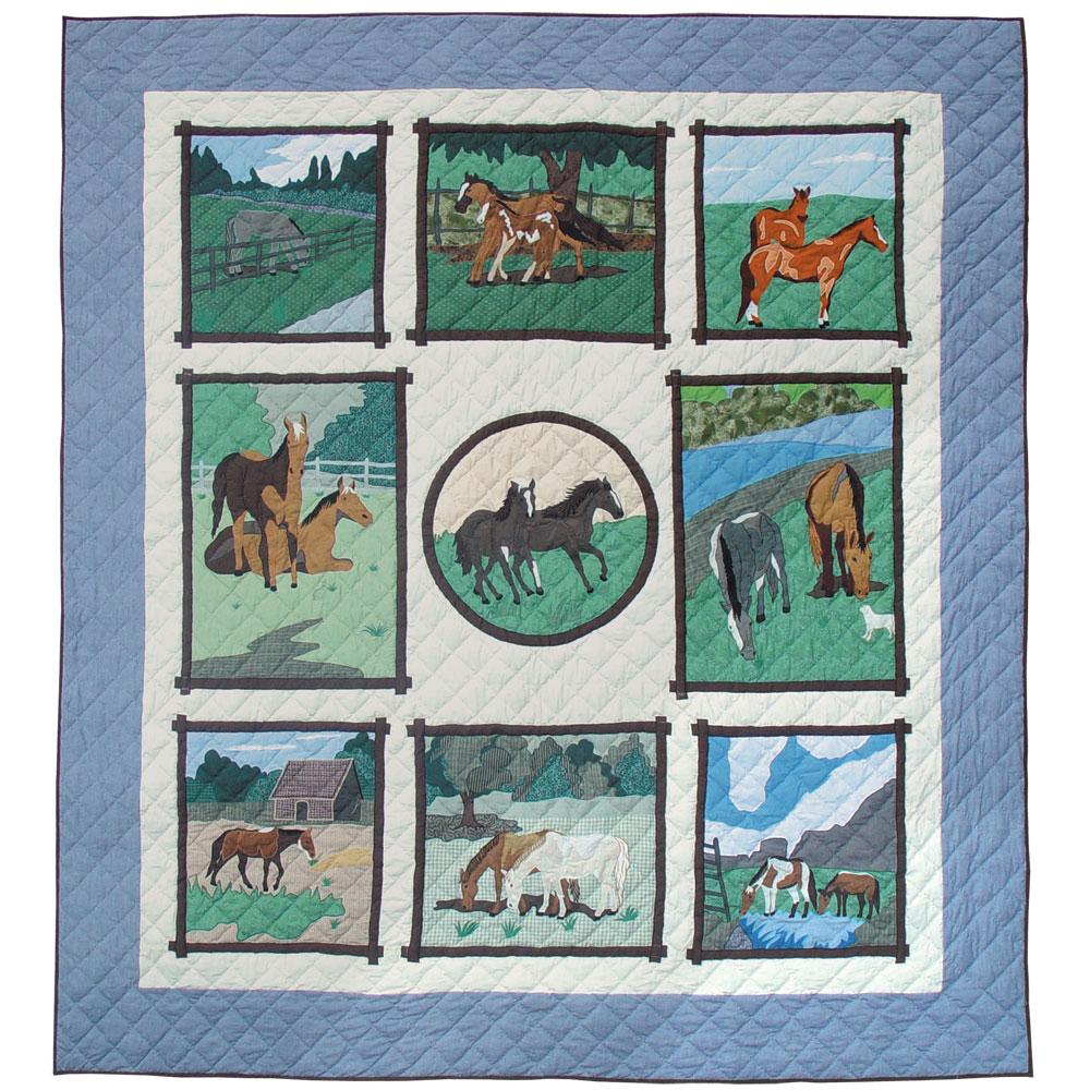 Patch Magic Quilts - Horse Friends Twin Quilt 65"W x 85"L