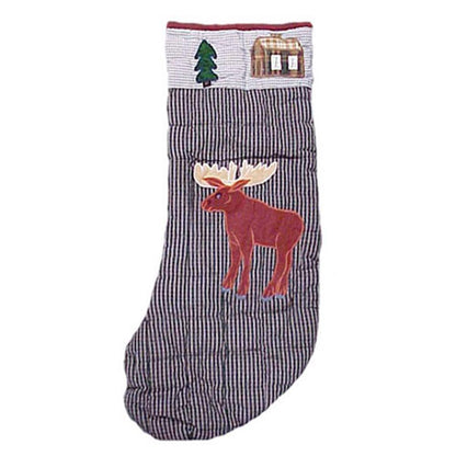Moose Tree Skirt - Large 54" Diameter - Buy Now and Receive a FREE Matching Stocking! Crafted from 100% Cotton for a Cozy Holiday Setting