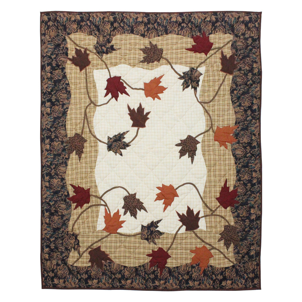 Patch Magic Quilts - Autumn Leaves Throw 50"W x 60"L