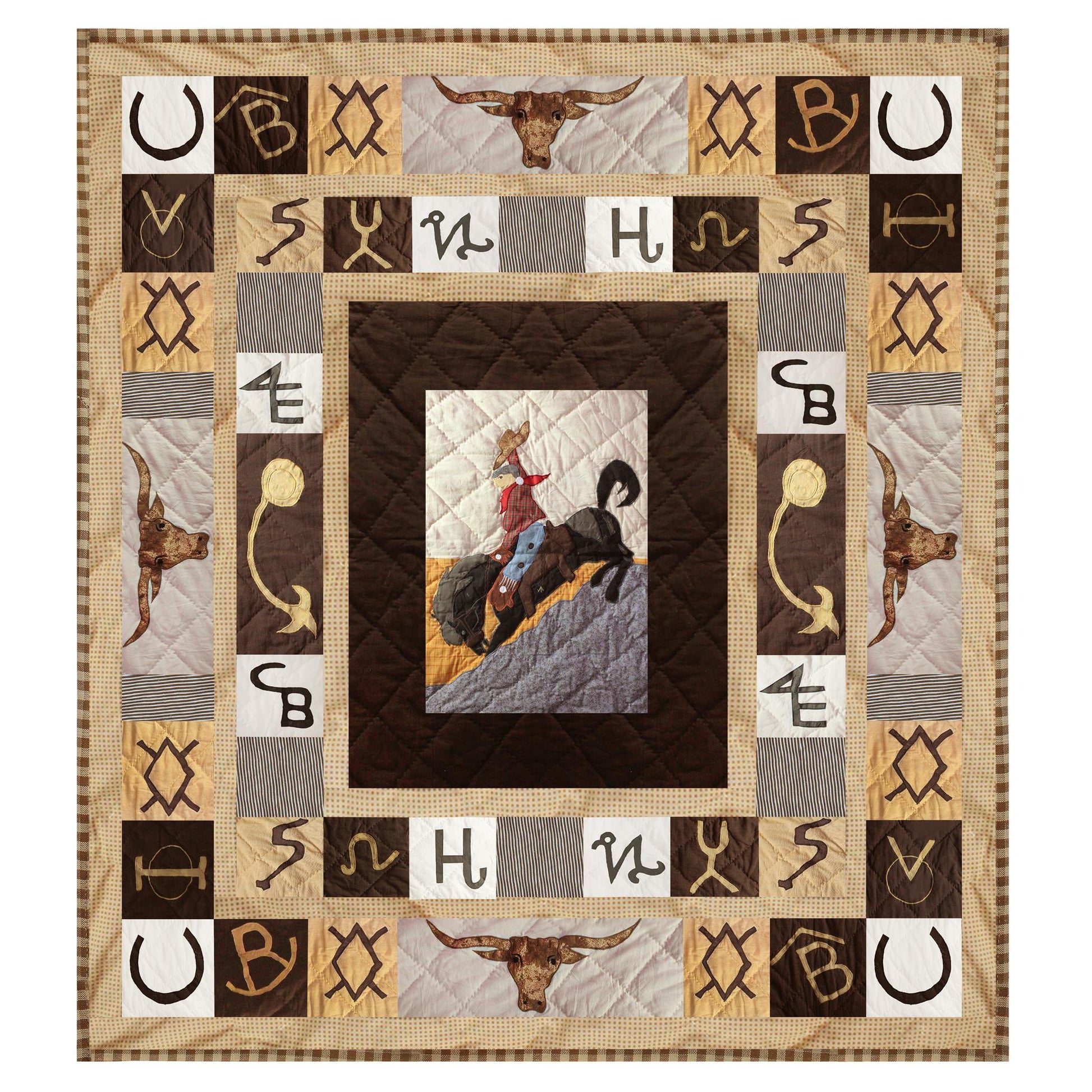 Patch Magic Quilts - Brand Western Throw 50"W x 60"L